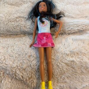 Doll with Pink Skirt and Yellow Shoes